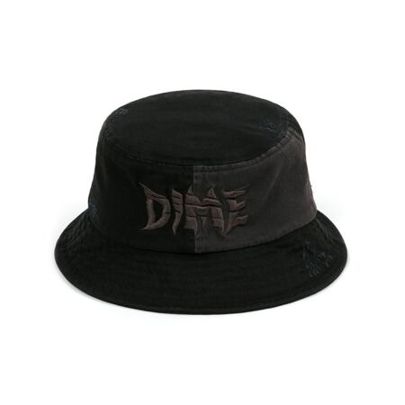 Dime Split Distressed Bucket Hat (Black)