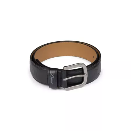 Dime Checkered Leather Belt (Black)