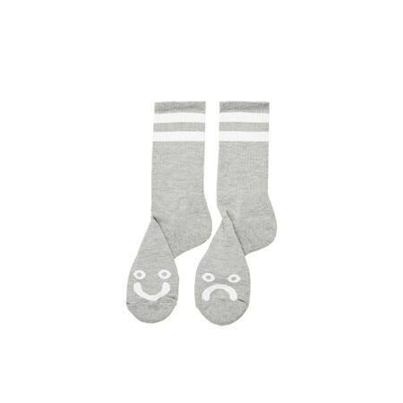 Polar Skate Co. Happy Sad Socks (Heather Grey)