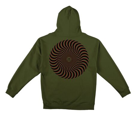 Spitfire Classic Swirl Overlay Hoodie (Army/Black/Red)