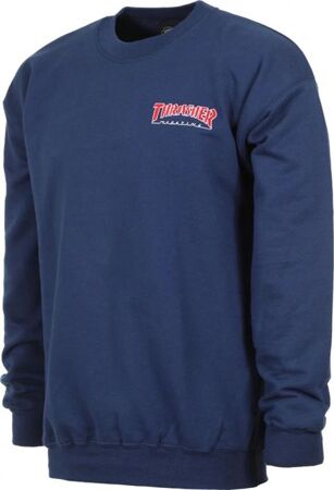 Thrasher Embroidered Outlined Crewneck (Navy)