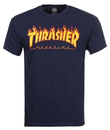 Thrasher Flame Logo Tee (Navy)