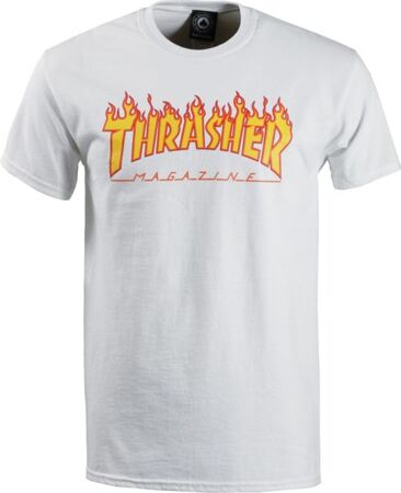 Thrasher Flame Logo Tee (White)