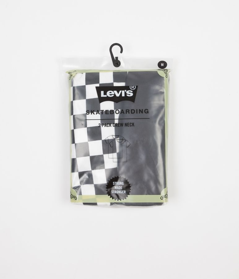 Levi s Skateboarding 2 Pack Tee Checkers Jet Black