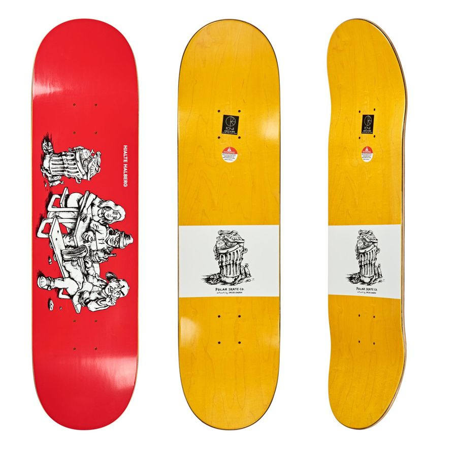 Polar Skate Co. Deck Hjalte Halberg Picknick (Red) 8.25