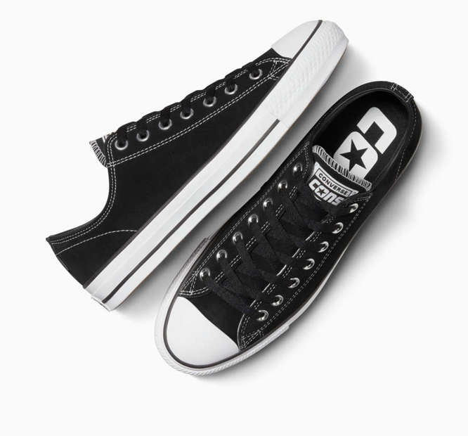 CONS CTAS Pro Low Top Suede (Black / Black / White)