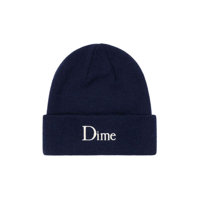 Dime Classic Wool Fold Beanie (Indigo)