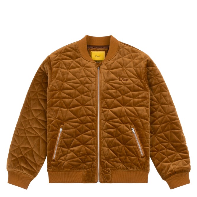 Dime Velor Bomber Jacket (Rust)