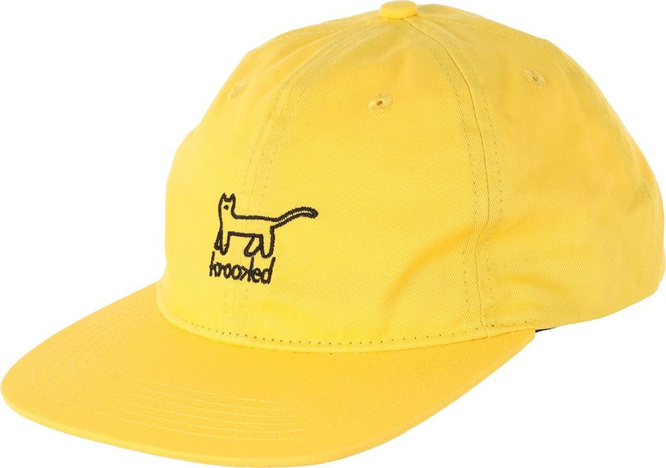 KROOKED KAT EMB STRAPBACK HAT (YELLOW)