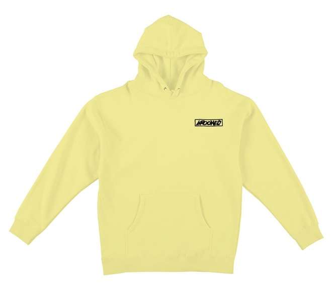 Krooked Moon Smile Raw Hoodie (Light Yellow)