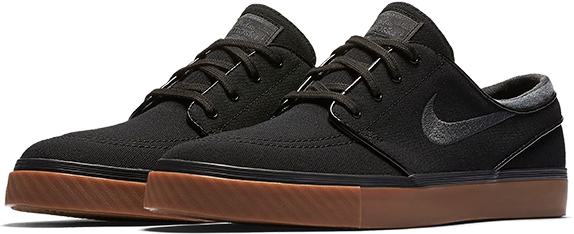 NIKE SB Zoom Stefan Janoski CNVS Black / Gum Medium Brown shoes