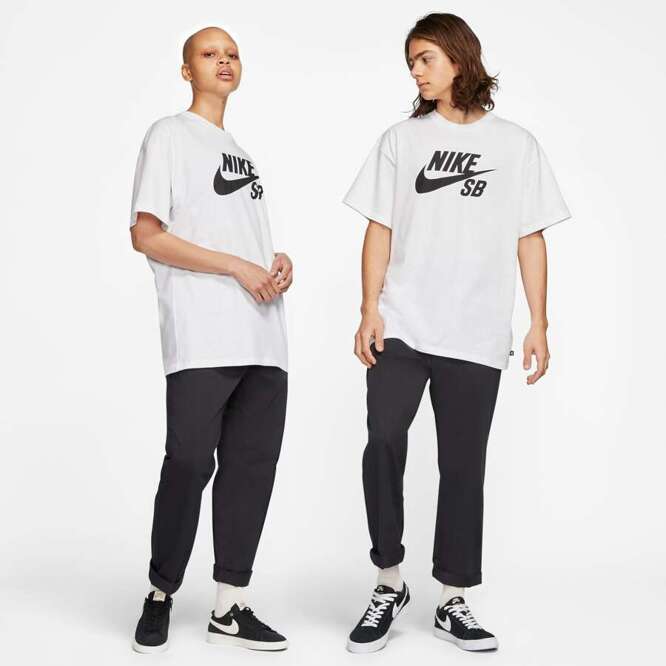Nike SB Logo Skate Tee (White/Black)