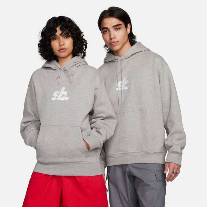 Nike SB Skate Hoodie (Dark Gray Heather / White)