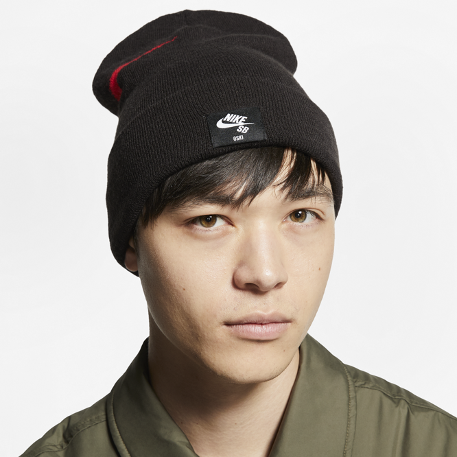 Nike SB Utility Beanie ISO Winter Hat (Black / University Red)