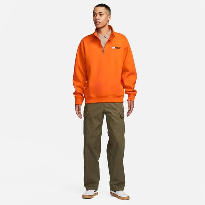 Nike SB Y2K 1/4-Zip Fleece Skate Pullover (Safty Orange)