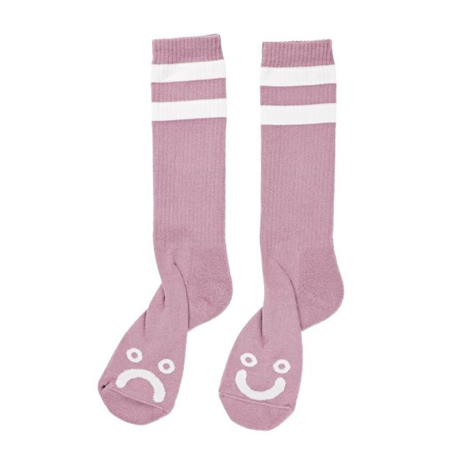 POLAR SKATE CO. SOCKS HAPPY SAD SOCKS (DUSTY ROSE)