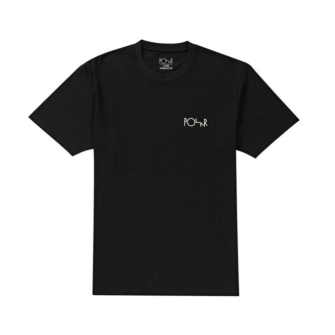 POLAR SKATE CO. T-SHIRT FILL LOGO TEE (BLACK/WHITE)