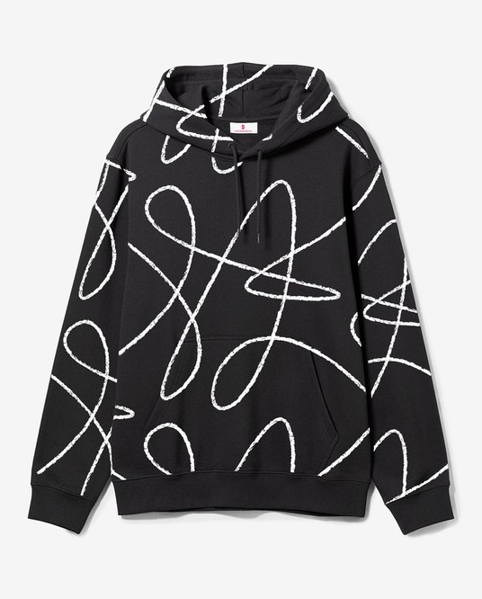 Poetic Collective Doodle Pattern Hoodie (Black)