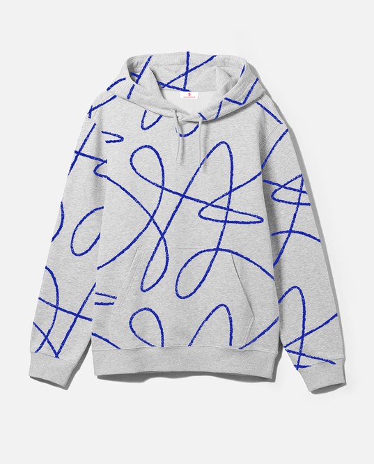 Poetic Collective Doodle Pattern Hoodie (Heather Gray)