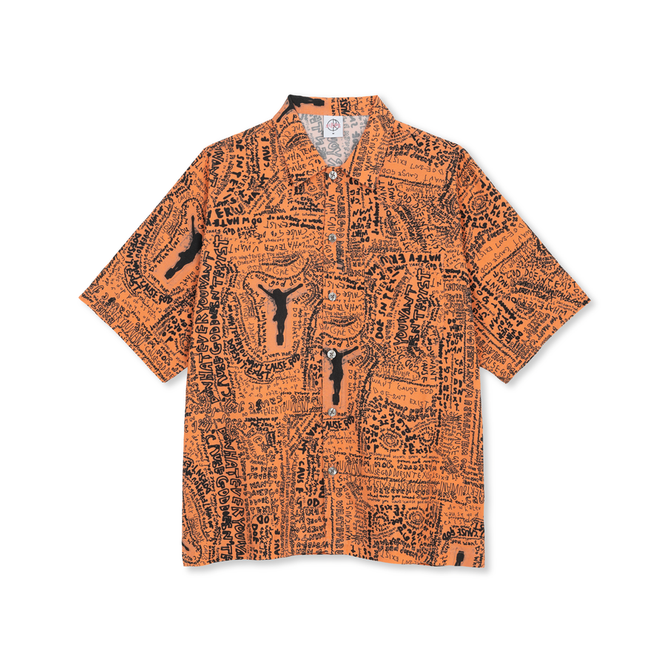 Polar Skate Co. Exist Bowling Shirt (Orange)