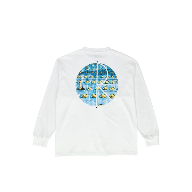 Polar Skate Co. Long Sleeve T-Shirt. Dragon's Nest Fill Logo Longsleeve (White)