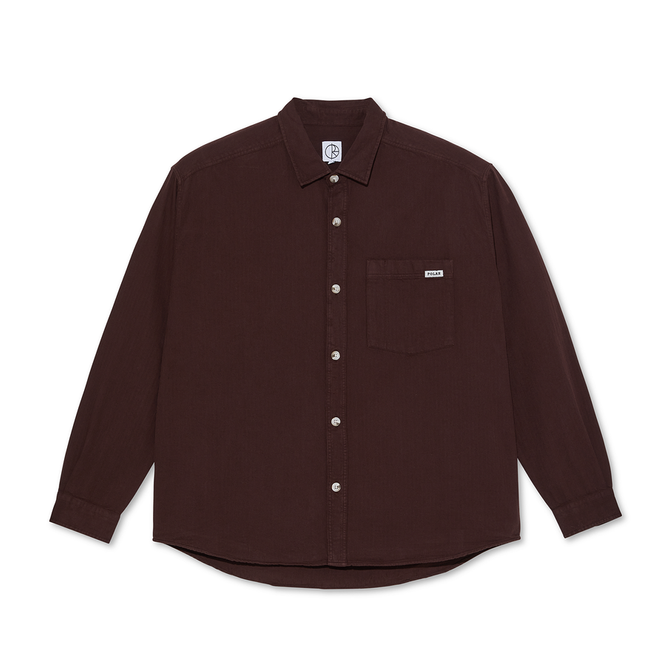 Polar Skate Co. Mitchell Herringbone LS Shirt (Wine)