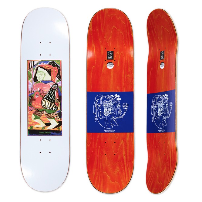 Polar Skate Co. board Brady Pigeons (White) 8.0"