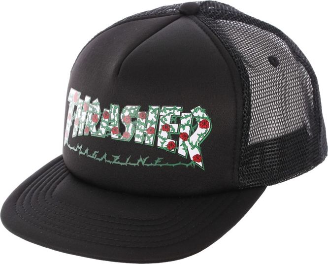 THRASHER ROSES MESH HAT (BLACK)