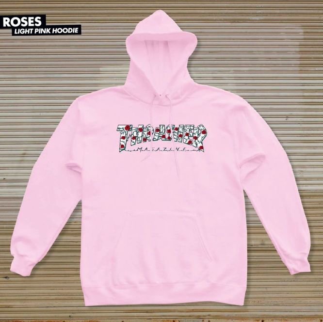 Light pink thrasher hoodie hotsell