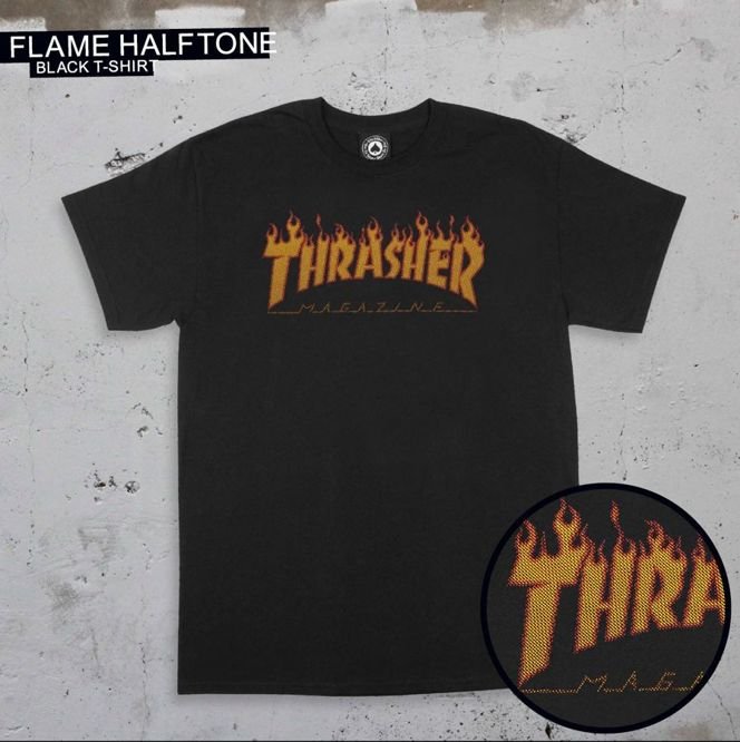 Thrasher Flame Halftone Tee (Black)