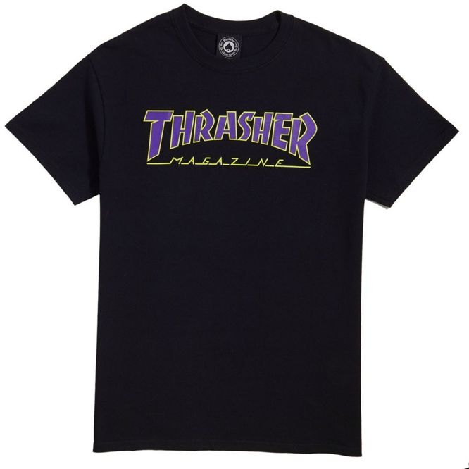 Thrasher Outlined T-Shirt (Black)