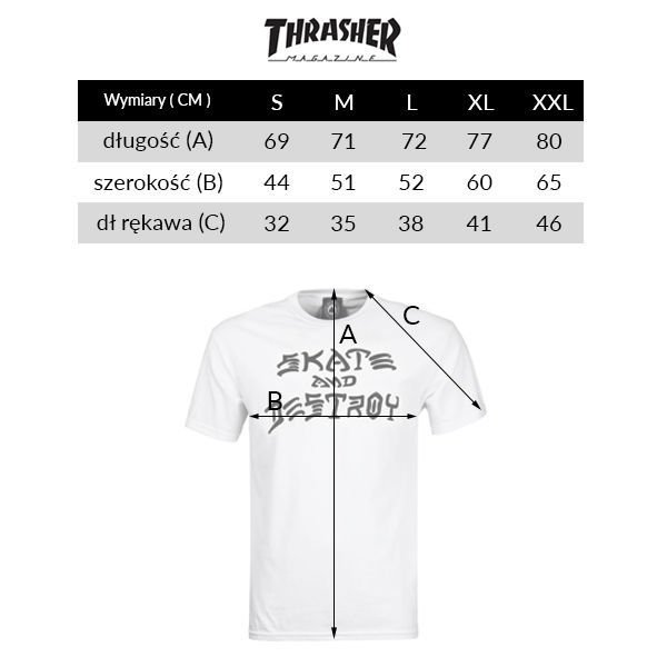 Thrasher Skate and Destroy Tee (White/Black)