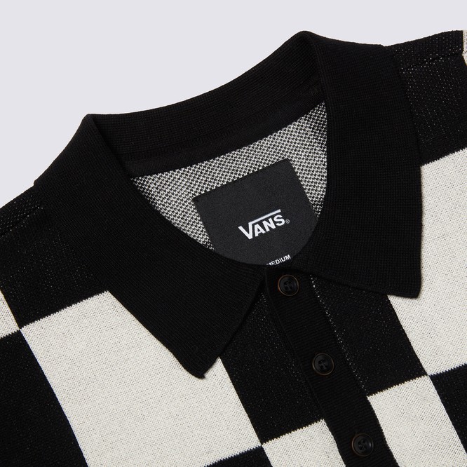 Vans Parker Checkerboard Polo Shirt (Antique White/Black)