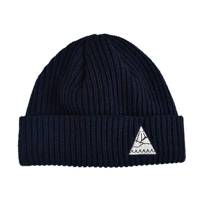 YOUTH SKATEBOARDS TRIANGLE LOGO BEANIE WINTER HAT (NAVY)