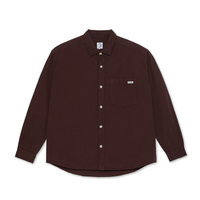 Polar Skate Co. Mitchell Herringbone LS Shirt (Wine)