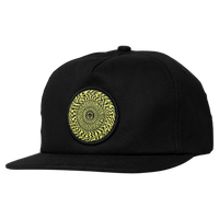 Spitfire Wheels Swirled Classic Patch Snapback (Black/Yellow)