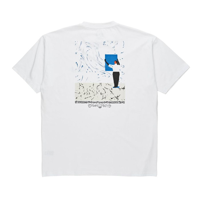 POLAR SKATE CO. T-SHIRT HANGING A PAINTING TEE (WHITE)