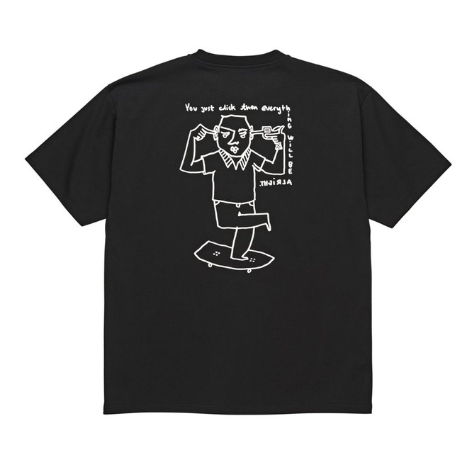 POLAR SKATE CO. T-SHIRT CLICK TEE (BLACK)