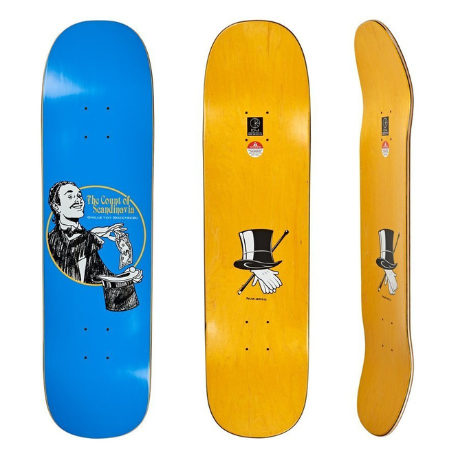 Polar Skate Co. board Oskar Rozenberg The Count (Blue) (ARIGATO Special Shape)