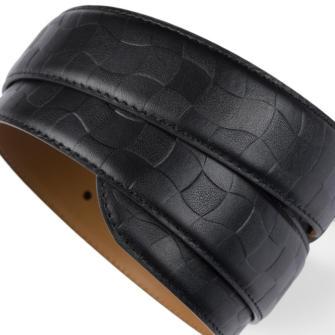 Dime Checkered Leather Belt (Black)