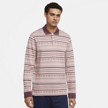 Nike SB Long-Sleeve Polo (Pink Oxford / Dark Wine / Pink Salt)