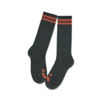 Polar Skate Co. Happy Sad Long Rib Socks (Graphite / Orange)