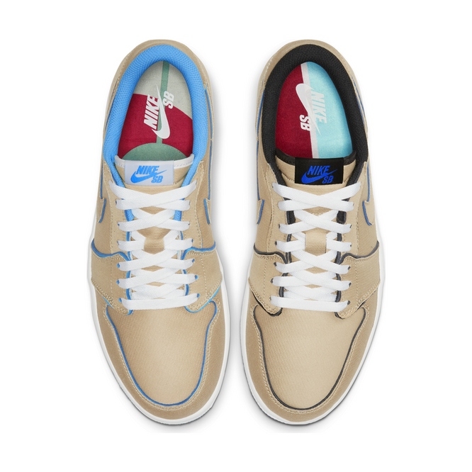 Nike SB Air Jordan 1 Low shoes (Desert Ore / Royal Blue / Dark Powder Blue)