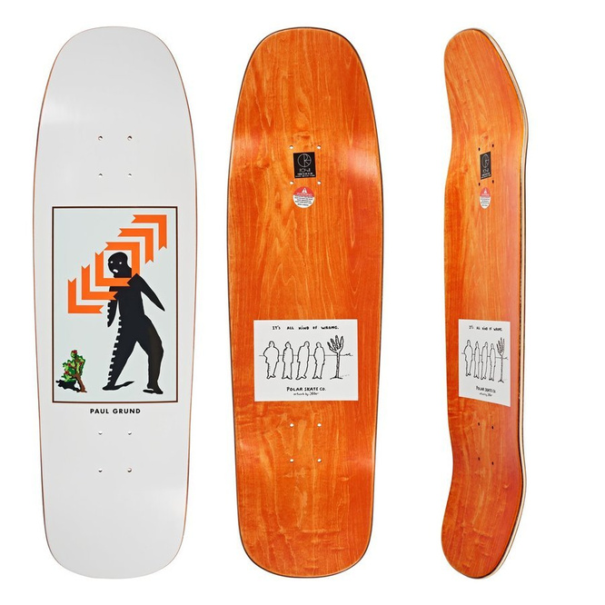 Polar Skate Co. board Paul Grund Framed (White) (1992 Special Shape)