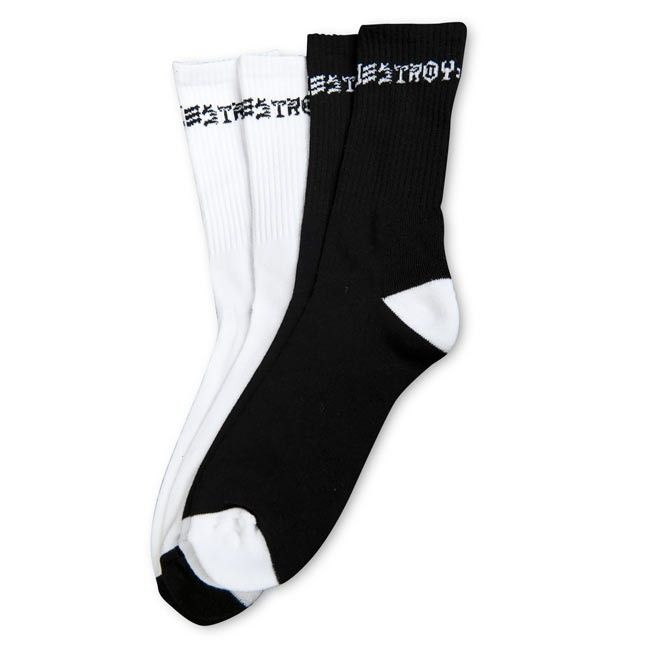 THRASHER SKATE AND DESTROY SOCKS (2 PAIRS)
