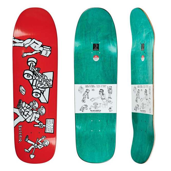 Polar Skate Co. board Nick Boserio Cash Is Queen (Red) (1991 Special Shape)