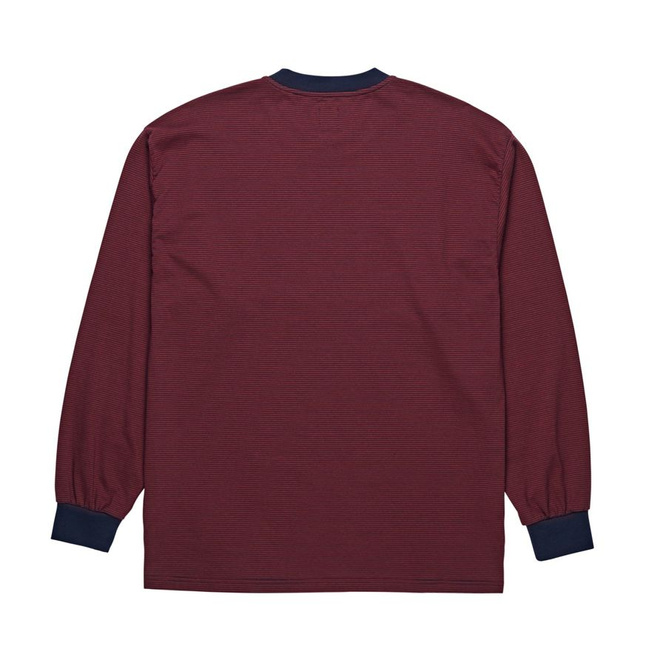 KOSZULKA Z DŁUGIM RĘKAWEM POLAR SKATE CO. BIG BOY MICROSTRIPE LONGSLEEVE (NAVY / BURGUNDY)