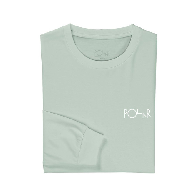 POLAR SKATE CO. LONG SLEEVE T-SHIRT. STROKE LOGO LS TEE (SEAFOAM GREEN)