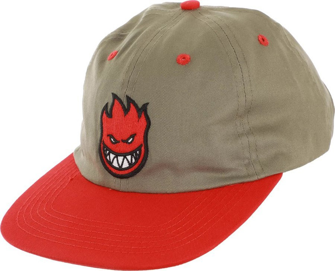 Spitfire Bighead Fill Snapback Cap (Khaki Red)