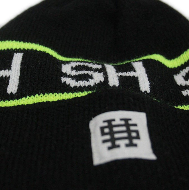 SH Store black pompom winter hat with inscription
